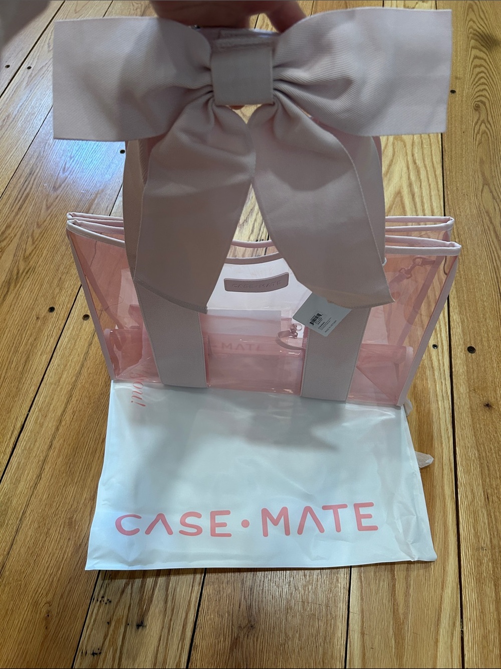 Case Mate Pink Clear Tote with Bow